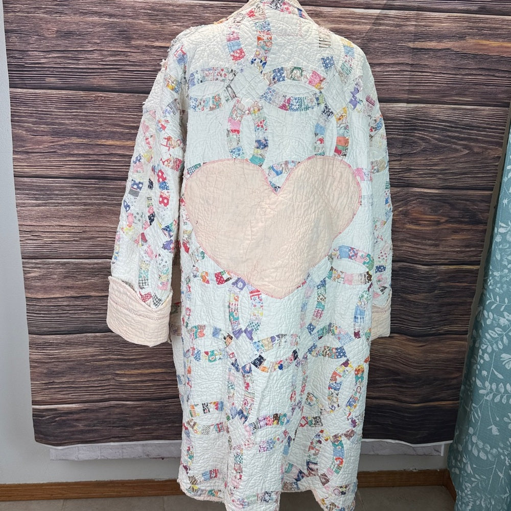 Adorned Crown Jewelry Double wedding ring quilt vintage Air Force button coat