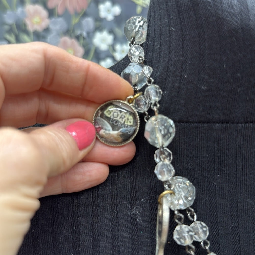 Adorned Crown Jewelry assemblage Daisy Duke Born Country two strand necklace