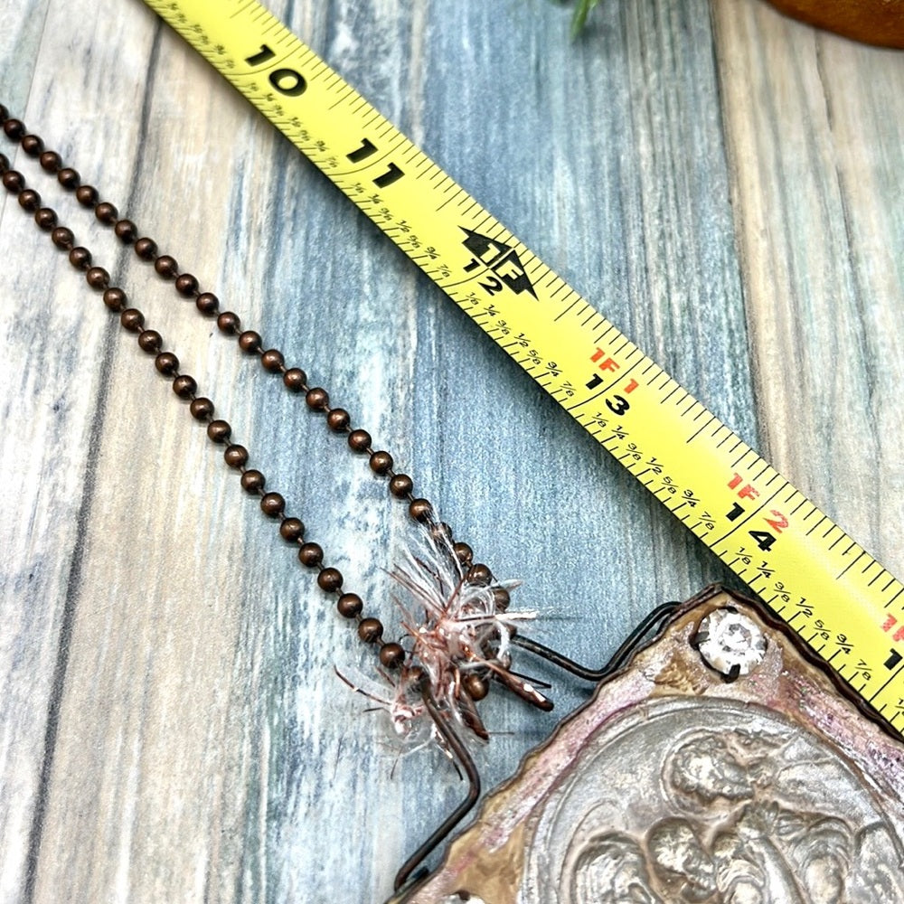 Adorned Crown Mary Jesus Joseph holy family rhinestone cross necklace