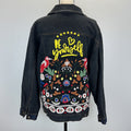 Adorned Crown Textile denim jacket embroidered custom be yourself altered XL