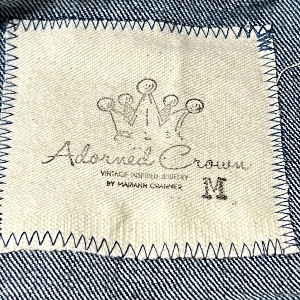 Adorned Crown Textile custom altered denim jacket Ibiza dreams size medium