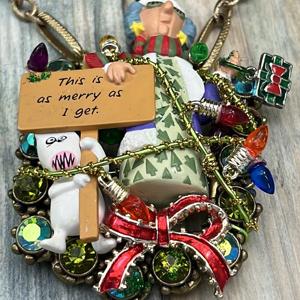 Adorned Crown Artisan Assemblage Merry Maxine Christmas statements necklace
