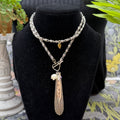 Adorned Crown Jewelry assemblage spoon handle pendant pearl necklace Peace