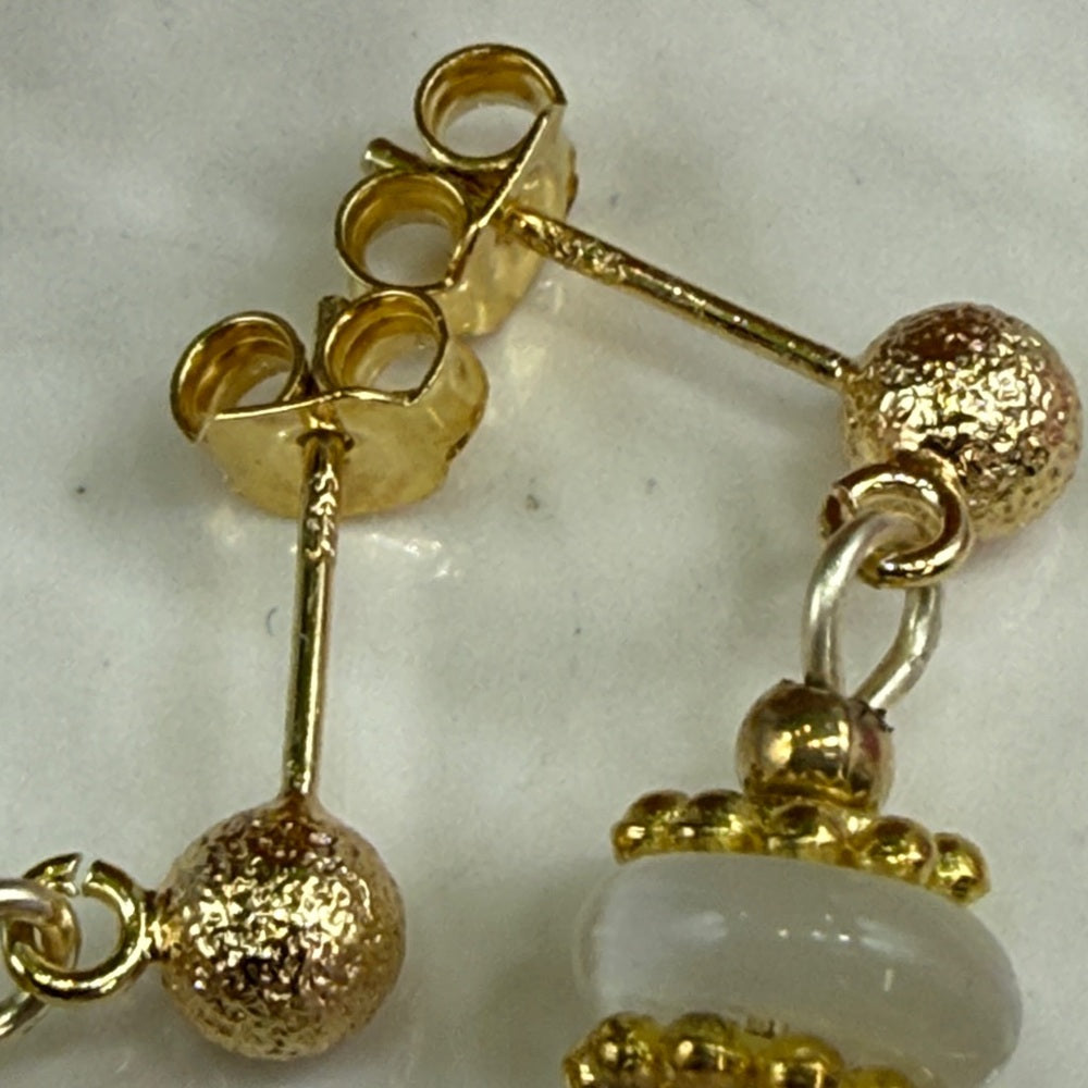 Adorned Crown Jewelry assemblage purple asymmetrical stone post earrings