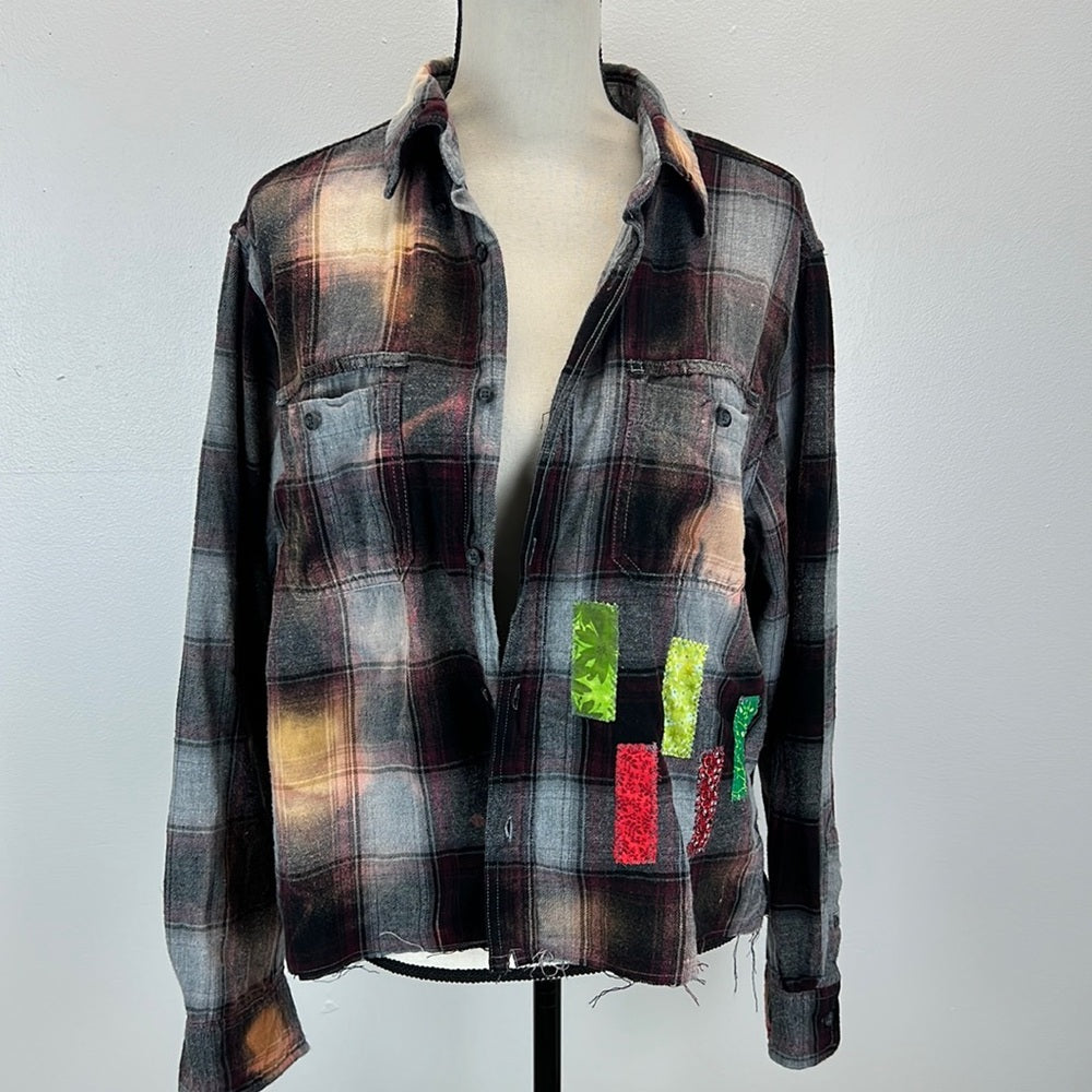 Adorned Crown Textile altered custom flannel the soul felt it’s worth shirt