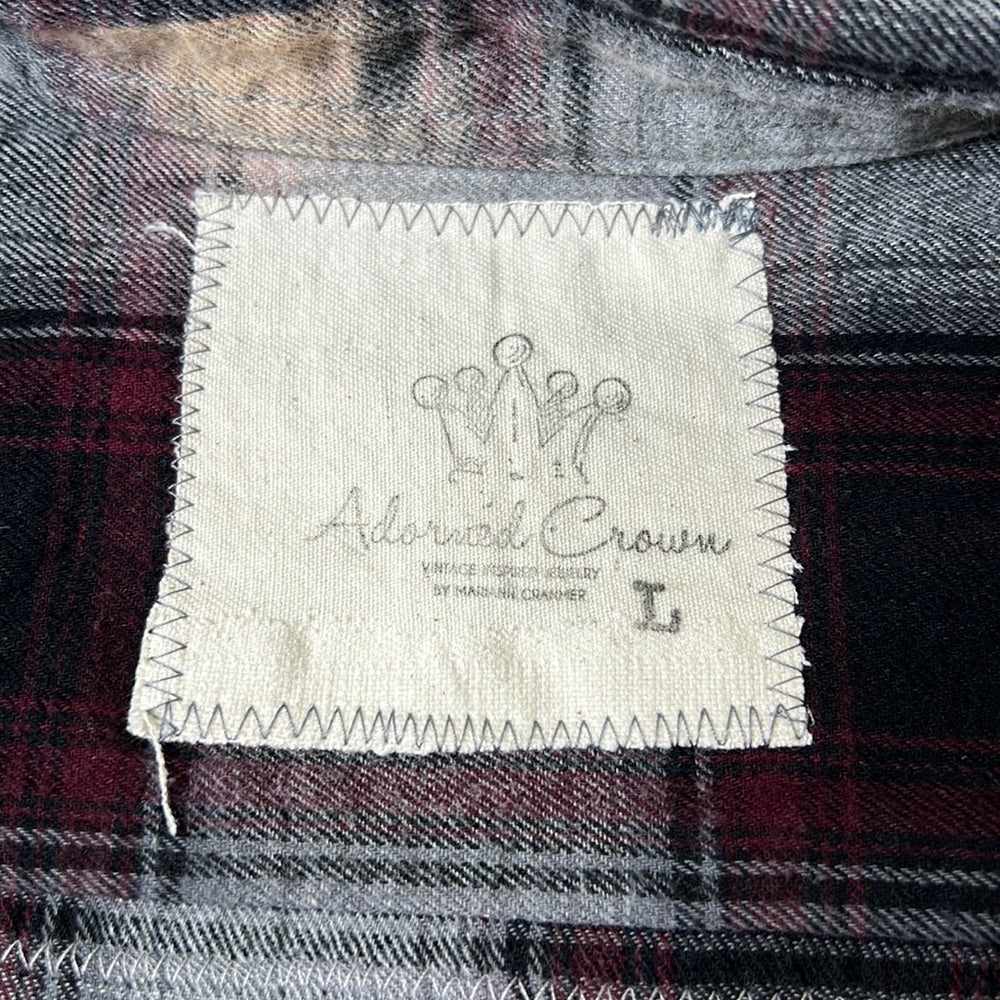 Adorned Crown Textile altered custom flannel the soul felt it’s worth shirt