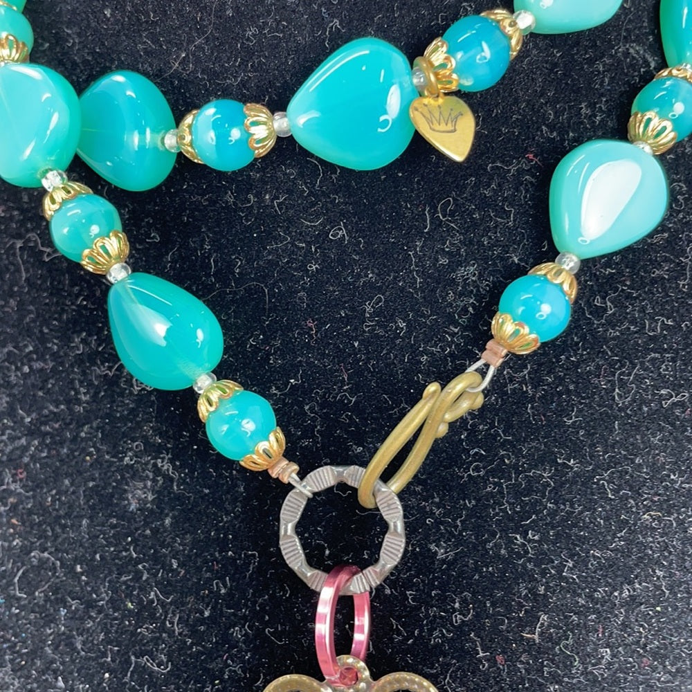 Adorned Crown artisan assemblage totally perfect bezel tassel necklace