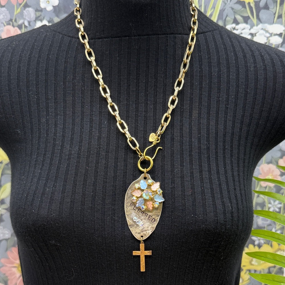 Adorned Crown Jewelry assemblage blessed spoon pendant necklace