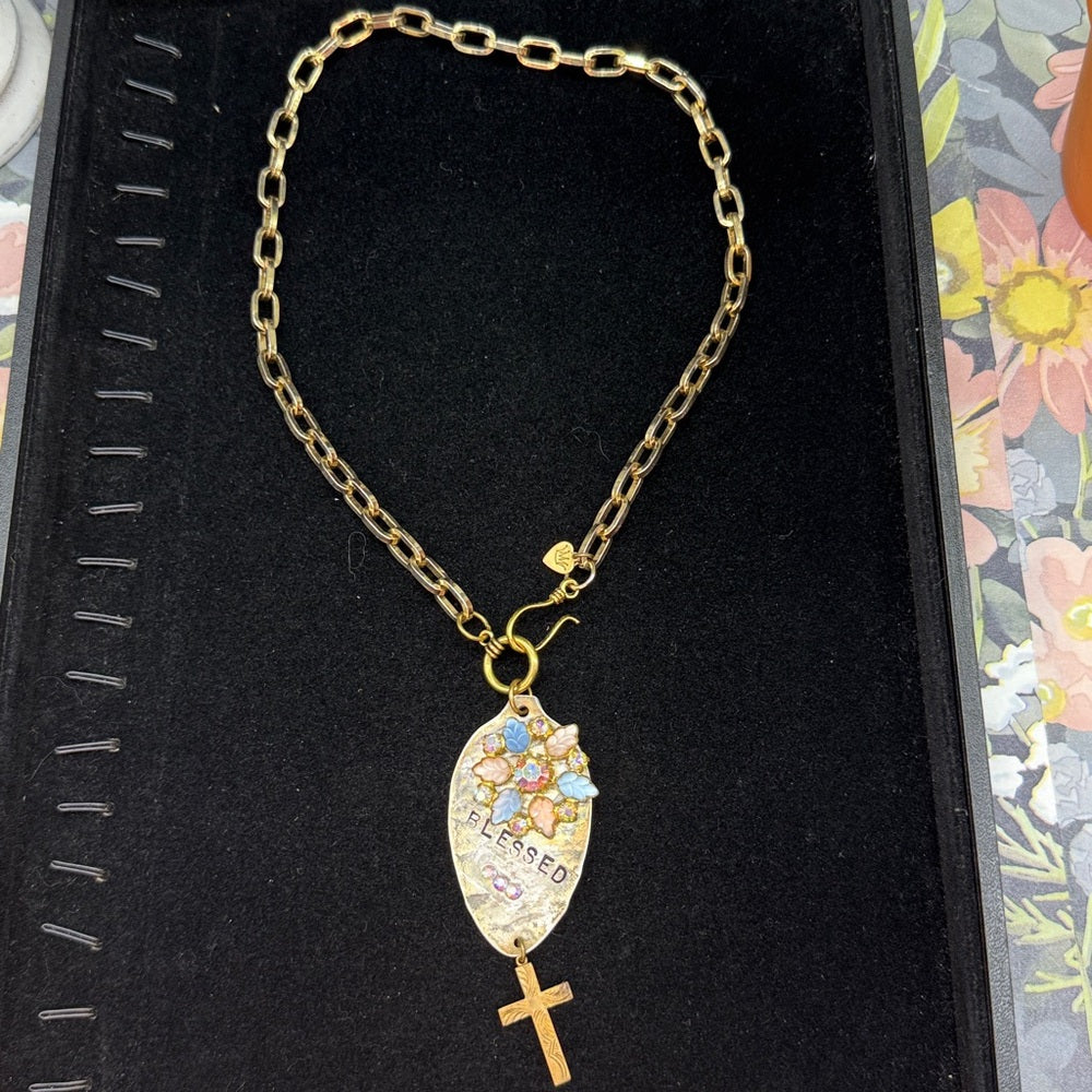 Adorned Crown Jewelry assemblage blessed spoon pendant necklace