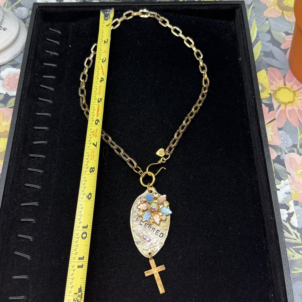 Adorned Crown Jewelry assemblage blessed spoon pendant necklace
