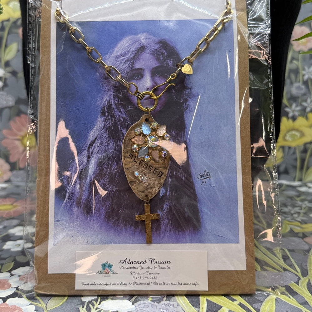 Adorned Crown Jewelry assemblage blessed spoon pendant necklace