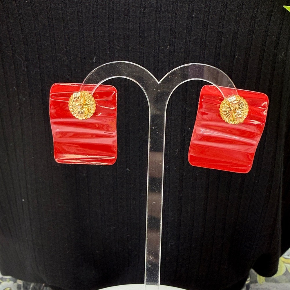 Adorned Crown Jewelry july 4th red white blue enamel rhinestone post earrings
